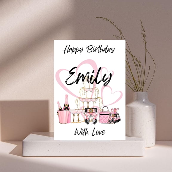 Personalised birthday name card - Style 14