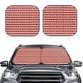 thumbnail image 2 of Naloa Red and Brown Squares 2 Piece Foldable Car Sun Shades, Car Windshield Sunshade, Front Window Sunshade for Car, Truck, SUV - Large, 2 of 7
