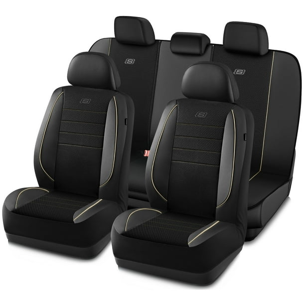 Funda de asiento de coche Skechers de espuma viscoelástica refrigerada por aire, color beige