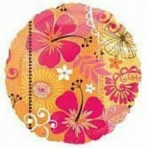 18" PINK AND ORANGE Flowers Balloon • Party Supplies Decorations Foil Mylar Balloon