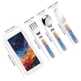 thumbnail image 2 of Picia Galactic Dog Swirls Art Print Children's Knife, Fork And Spoon Set - Kids’ Knife Fork Spoon - Stainless Steel Kids Silverware Set - Metal Kids Cutlery Set, 2 of 8