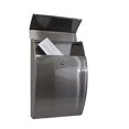thumbnail image 1 of Qualarc WF-0906A Glacial Elliptical Stainless Steel Locking Wall Mount Mailbox, Silver, 1 of 5