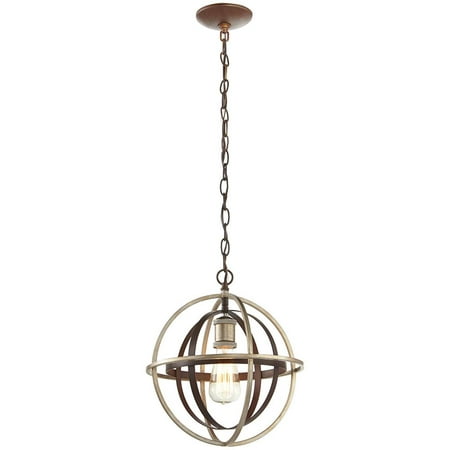 Home Decorators Collection 1-light Bronze And Champagne Pewter Orb Mini Pendant