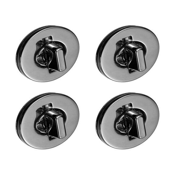4Pack Twist Turn Lock Clasp, 35 x 28mm Closures Lock Fasteners for Purse Zinc Alloy Oval Bag Closure Clip Hardware Accessories for DIY Handbag Craft, Black