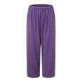 thumbnail image 4 of vigerkar 3/4 Leggings for Women Yoga Tights Tummy Control Work Out Exercise Yoga Pants Summer Bottoms (Dark Purple, S), 4 of 9
