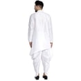 thumbnail image 2 of eloria Solid Dupion Silk Indian Stylish Traditional Men's Kurta With Dhoti Dress Party Wear Set, 2 of 6