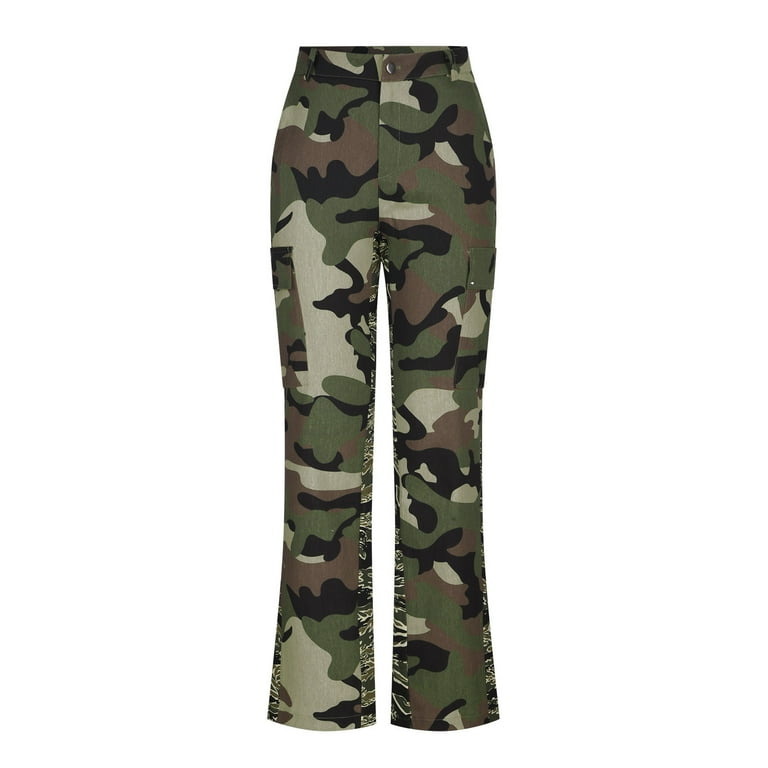 HTNBO Women's Camo Pants - High Waisted Camouflage Cargo HTNBO Women's Camo Pants - High Waisted Camouflage Cargo