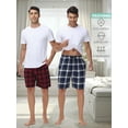 thumbnail image 5 of Xidunhg Men's 3-Pack Woven Pajama Shorts 100% Cotton Plaid Sleep Lounge Shorts with Button Fly XL, 5 of 10