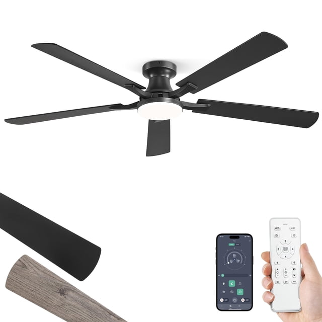 Ventilador de Techo ZMISHIBO 60" empotrado con Luz LED y Control Remoto