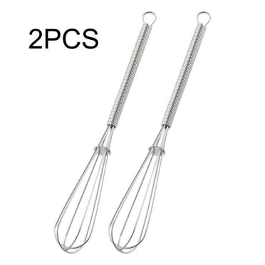 2PCS Mini Small Stainless Steel Balloon Wire Whisk Set Whip Mix Stir Beat