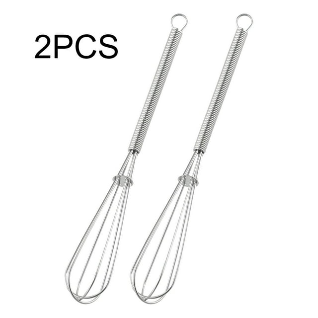 2PCS Mini Small Stainless Steel Balloon Wire Whisk Set Whip Mix Stir Beat