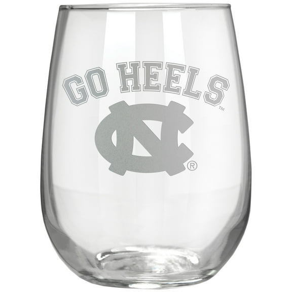 North Carolina Tar Heels Etched 17oz. Rally Cry Stemless Wine Glass