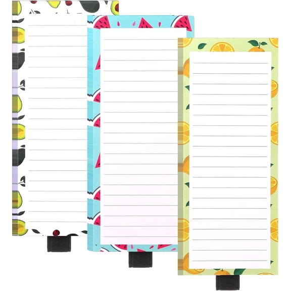 3 Pack Magnetic Note Pad for Fridge with Pen Holder, Totally 180 Sheets Grocery List Magnet Pad for Refrigerator Magnetic Shopping List Pad