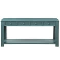 thumbnail image 1 of 63” Console Table, Sofa Table with 4 Storage Drawers & Bottom Shelf, Rectangular Accent Table for Entryway Hallway Hall Living Room, Dark Blue, 1 of 7