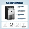 thumbnail image 5 of SPECSTAR Commercial Ice Maker 100lbs/24h,Ice Machine with 29lbs Storage 45 Cubes,Stainless Steel Construction,Auto Operation for Bar Home Supermarkets Includes Scoop and Con,Sliver, 5 of 10