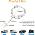 thumbnail image 2 of 2 pcs car rear view mirror rosary beads,rear view mirror hanging decoration,car rear view mirror rosary beads pendant,car accessories(silver and pink), 2 of 4
