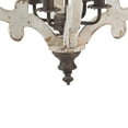 thumbnail image 4 of 20 Inch 4 Light Wood Chandelier, Classic Candelabra Style, Vintage, White, Saltoro Sherpi, 4 of 5