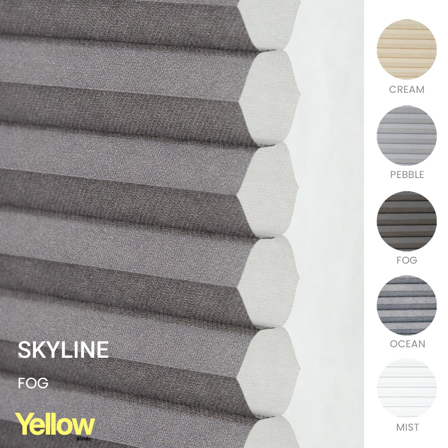 Yellow Blinds Cordless Light Filtering Honeycomb Cellular Shade Skyline Fog - 32.25"W X 84"H