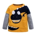 thumbnail image 3 of Kayannuo Baby Boy's Clothing Fall Winter Toddler Kids Baby Boys Fashion Cute Dinosaur Pattern Print Long Sleeves T-shirt Top, Yellow, 3 of 10