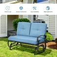 thumbnail image 4 of Gymax Patio Swing Glider Chair Rocking Loveseat Bench for 2 Persons w/ Blue Cushions, 4 of 10