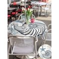 thumbnail image 5 of Outdoor Tablecloth with Umbrella Hole for Patio/Picnic/Party/Camping, Blue Coastal Waterproof Table Cloth Round Cover Washable, Nautical Starfish Coral Summer Ocean (Dia 54"), 5 of 9