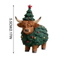 thumbnail image 3 of Cute Animal Christmas Tree Figurine – Resin Mini Statue with Festive Costume for Holiday Home Décor, Table Display, Stocking Stuffers or Christmas Gift, 3 of 5