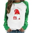 thumbnail image 1 of RKSTN Sweat-Shirt de Noël pour Femmes Patchwork Col Rond Imprimé Père Noël Manches Longues Confortable Blouse Régulière, 1 of 5
