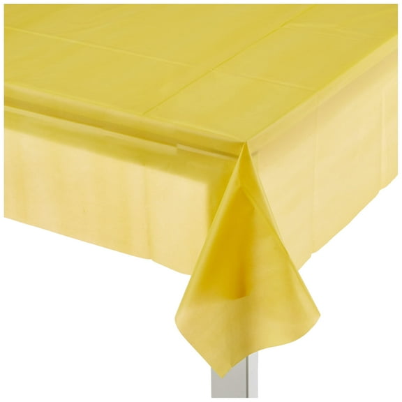 Sunflower Yellow Solid Rectangular Plastic Table Cover (54" x 108") 1 Count - Elegant Design & Premium Quality, Ideal For Parties, Events & Everyday Use