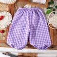 thumbnail image 2 of Hurxie Toddler Checkered Pants Baby Girl Boy Elastic Waist Jogger Pants Kids Casual Plaid Trousers Infant Long Sweatpants Purple,8-9 Years, 2 of 5
