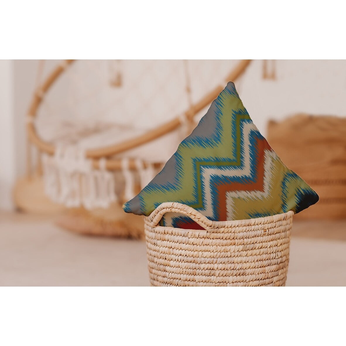 Simply Daisy 14" x 20" Ikat Chevron Decorative Throw Pillow, Pomegranate