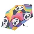 thumbnail image 4 of Pandas with Rainbow Compact Sun Umbrella Windproof Travel Umbrellas for Rain Strong Portable UV Protection, 4 of 8