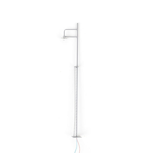 Model Train Lamppost with Ladder Home Landscape Decorations LED Railway Light Miniature Single-Head Track Lamp Table Toys Gray(Scale 1:87)