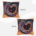 thumbnail image 4 of LNWH Heartshaped Starry Orange Bacakground Throw Pillow Covers, Square Soft Linen Decorative Pillow Cases, 16"x16" Inch, 4 of 8