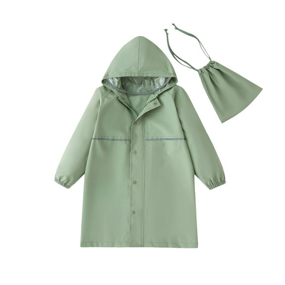 Futezty Girls Raincoat Solid Color Jacket with Hood Rainwear Slicker Reusable Lightweight