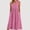 02 Pink, variant on YueHuiYing Women's Summer Cotton Linen T-Shirt Dress Casual Loose Fit Crewneck Short Sleeve Midi Dress with Pockets