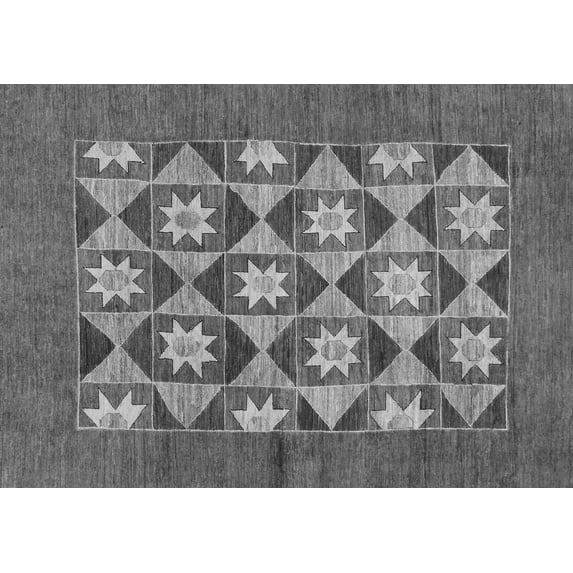 Ahgly Company Indoor Rectangle Abstract Gray Modern Area Rugs, 5' x 7'