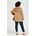thumbnail image 4 of Avenue Womens Plus Pintuck Hooded Pea Coat, 4 of 5