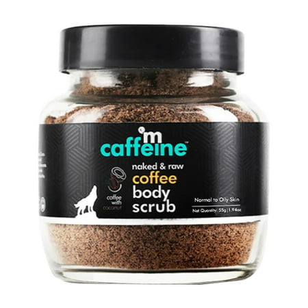 mCaffeine Naked and Raw Exfoliating Coffee Body Scrub, Coconut, 1.94 oz
