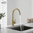 thumbnail image 3 of Kibi USA Lead Free Solid Brass High Arc Single Level Bar Prep Kitchen Faucet with Single Handle Brushed Gold Gold Finish, 3 of 5