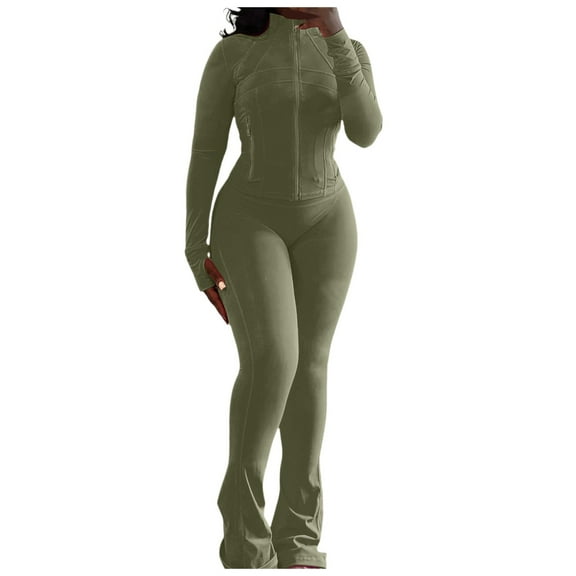 LINGLANG Fall Outfits For Women 2025 Sets Sweatsuits Set 2 Piece Outfits Sexy Long Sleeve Bodysuits Top Skinny Pants Sets Tracksuits Casual Sweatsuit Lounge Set Matching Sets