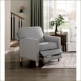 thumbnail image 2 of Recliners Traditional Push Back Reclining Chair Slate Gray Fabric Solid Wood Frame | Slate Gray | Solid Wood, 2 of 10