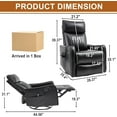 thumbnail image 2 of AENKYO Swivel Recliner Chair, Manual Rocking Massage Chair with Heat for Adults, for Living Room,Black Faux Leather, 2 of 7