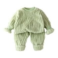 thumbnail image 2 of ATOGUTA Photoshoot Outfits Girl Kids 2 piece Long Sleeve Pants Fleece Outfits Set Size 1T-11, Green, 2 of 5