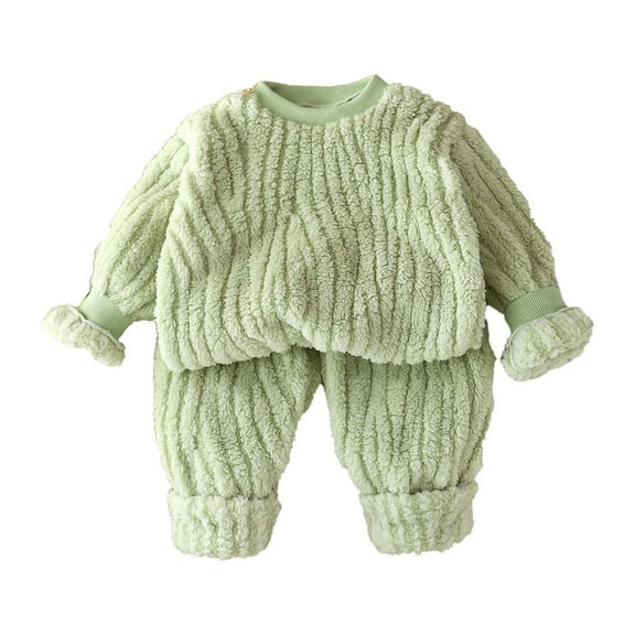 Toddler Girls Winter Clothing Set Thick Warm Fleece Top and Pants Set Fashion 2 Piece Fall Outfits Clothes for Kids 1-11Years