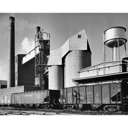 Coal silo and conveyor belt of a paper mill Canvas Art -  (18 x