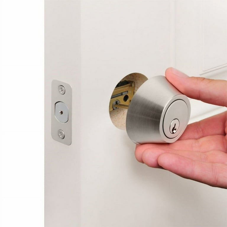 Hyper Tough Double Cylinder Deadbolt Lock, Stainless Steel Finish