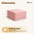 thumbnail image 5 of BIGSYY Cozy Square Ottoman, Comfortable Seating, No Assembly Required, Pink, 5 of 6