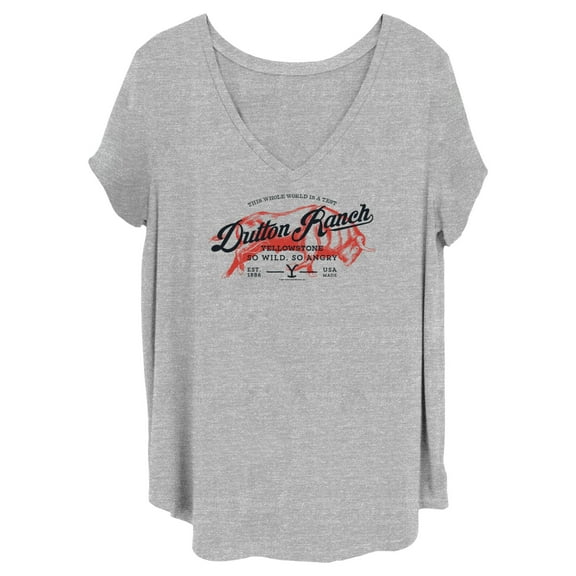 Women's Yellowstone Dutton Ranch Bull So Wild, So Angry Graphic T-Shirt