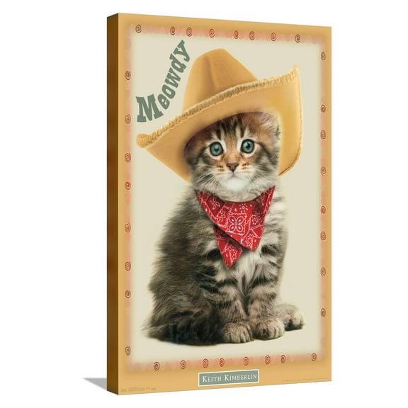 Keith Kimberlin - Kitten - Meowdy Canvas Wall Poster, 14.725" x 22.375"
