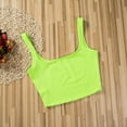 thumbnail image 3 of Women Tank Vest Crop Top Solid Deep O Neck T-Shirt Summer Beach Sleeveless Sports Top, 3 of 6